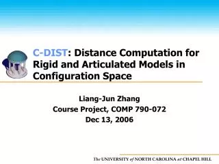 Liang-Jun Zhang Course Project, COMP 790-072 Dec 13, 2006
