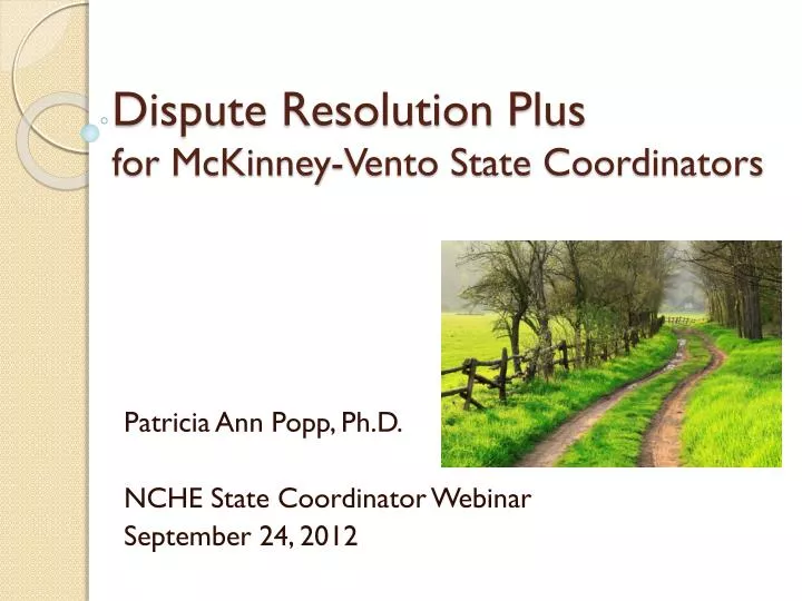 dispute resolution plus for mckinney vento state coordinators
