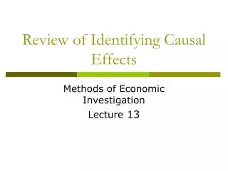 Review of Identifying Causal Effects