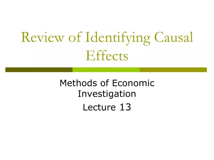 review of identifying causal effects
