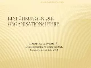 einf hrung in die organisationslehre