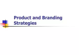 Product and Branding Strategies