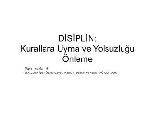 d s pl n kurallara uyma ve yolsuzlu u nleme