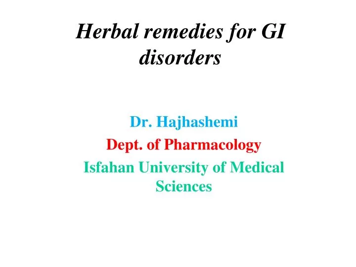 herbal remedies for gi disorders