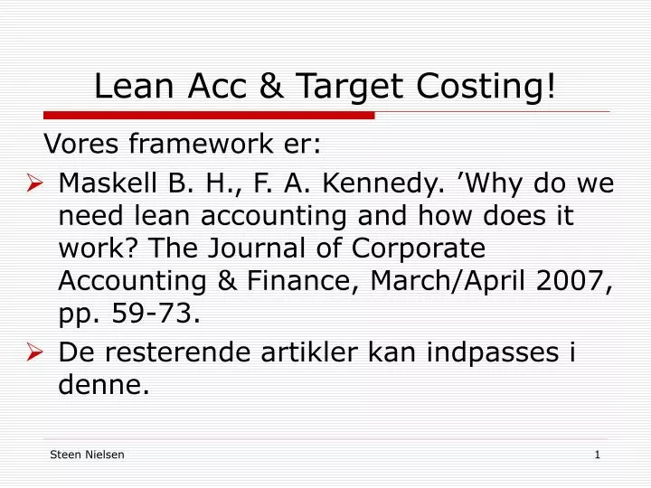 lean acc target costing
