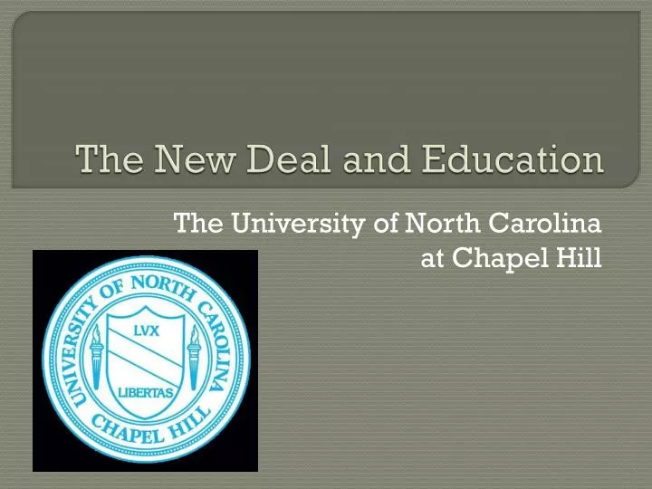 the new deal and education
