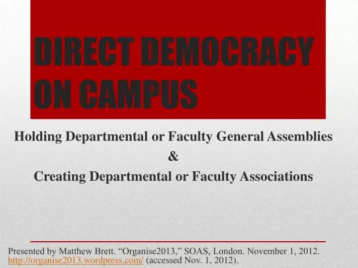 direct democracy on campus