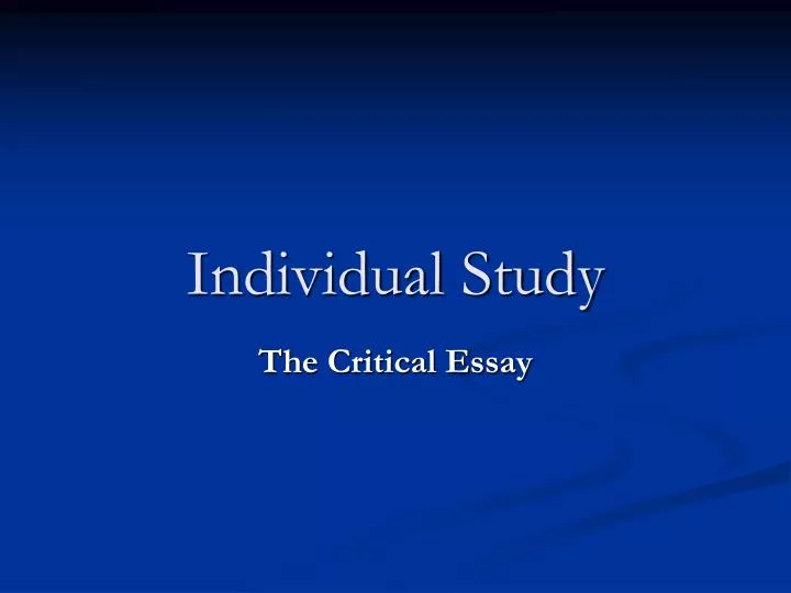 individual study