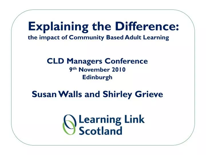 explaining the difference the impact of community based adult learning