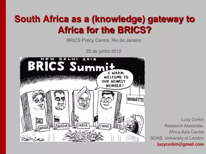 south africa as a knowledge gateway to africa for the brics