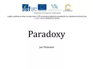 paradoxy jan th mmel