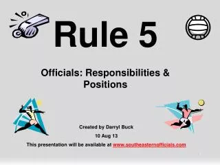 Rule 5 Officials: Responsibilities &amp; Positions