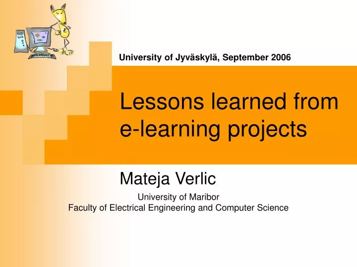 lessons learned from e learning projects