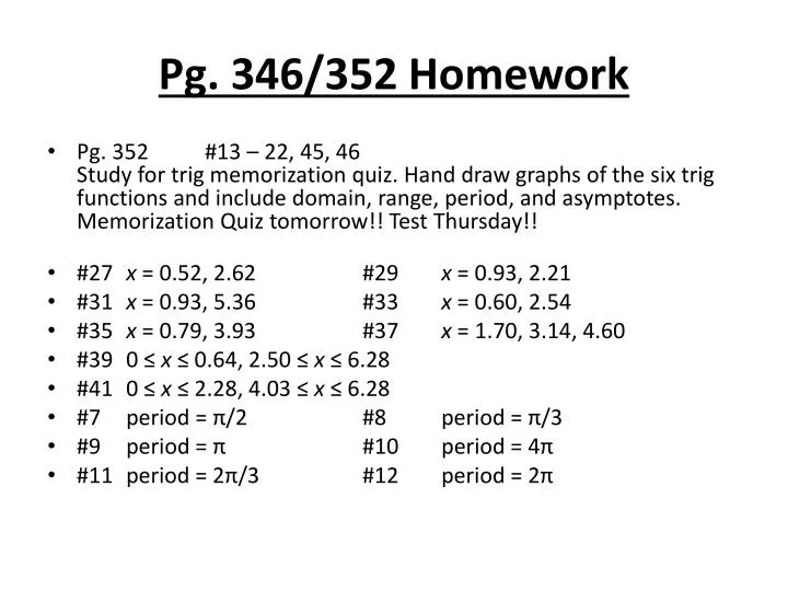 pg 346 352 homework