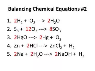 balancing chemical equations 2
