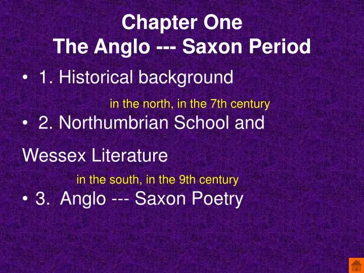 chapter one the anglo saxon period