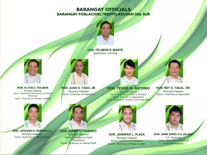 barangay officials barangay poblacion trento agusan del sur