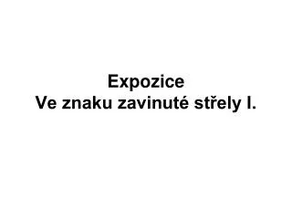expozice ve znaku zavinut st ely i