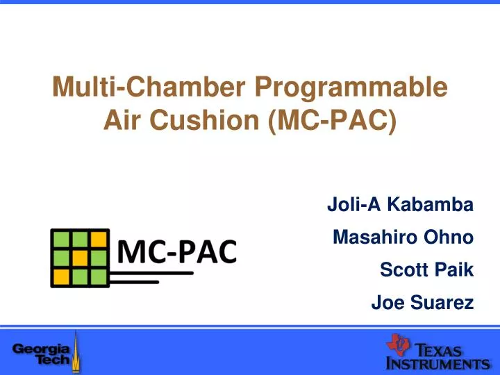 multi chamber programmable air cushion mc pac