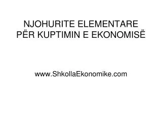 njohurite elementare p r kuptimin e ekonomis
