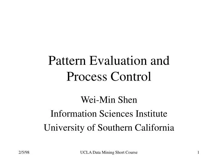 pattern evaluation and process control