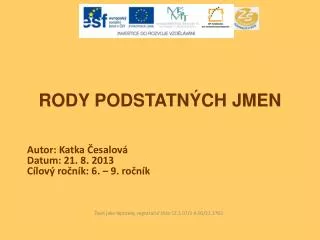 rody podstatn ch jmen