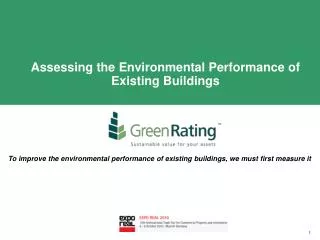 Assessing the Environmental Performance of Existing Buildings