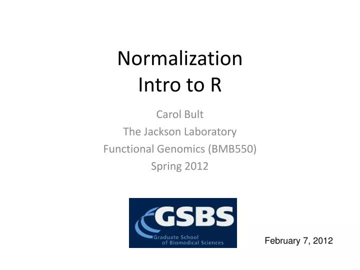 normalization intro to r