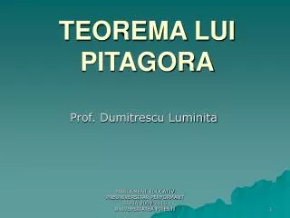 teorema lui pitagora