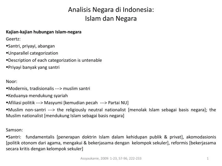 analisis negara di indonesia islam dan negara