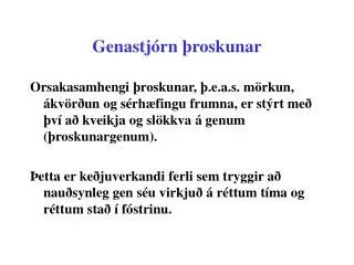 genastj rn roskunar