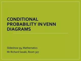 Conditional Probability in Venn Diagrams