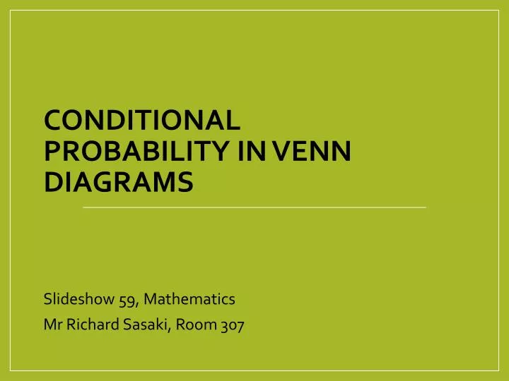 conditional probability in venn diagrams