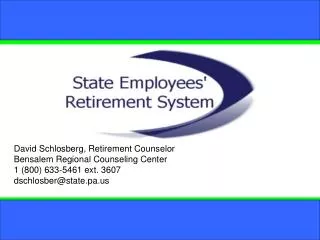 David Schlosberg, Retirement Counselor Bensalem Regional Counseling Center
