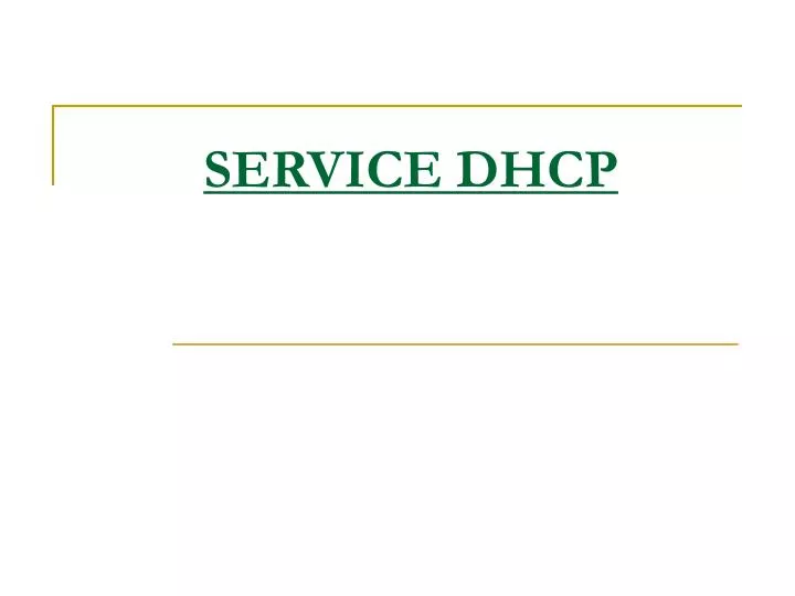 service dhcp