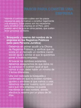 pasos para constir una empresa