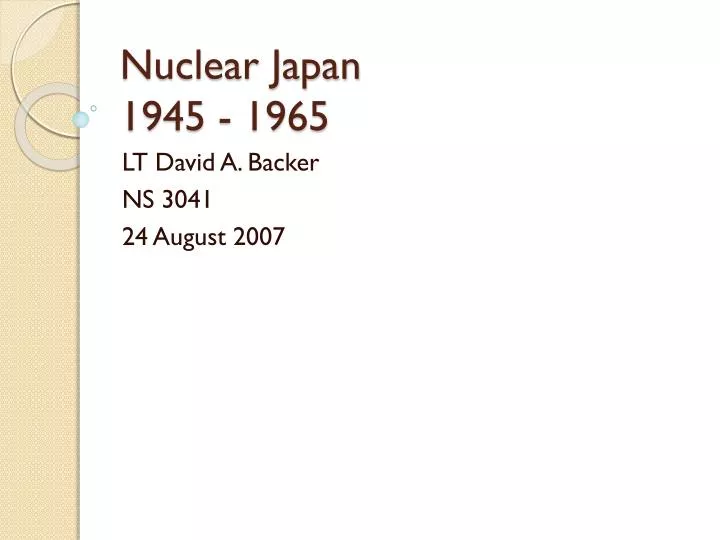 nuclear japan 1945 1965