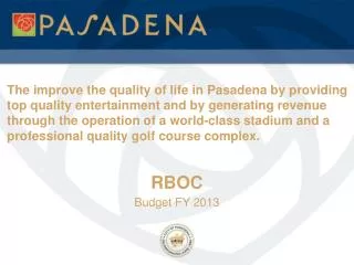 RBOC Budget FY 2013
