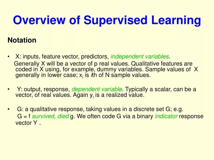 overview of supervised learning