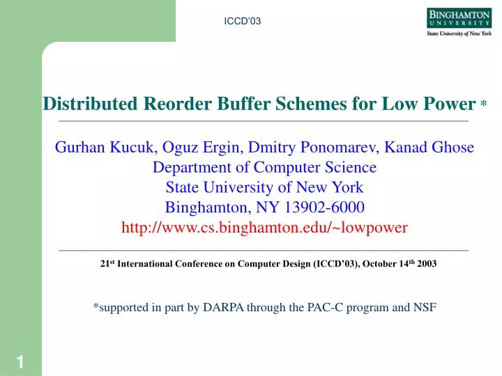 distributed reorder buffer schemes for low power