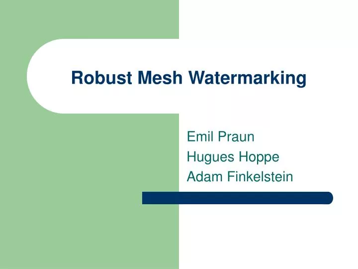 robust mesh watermarking