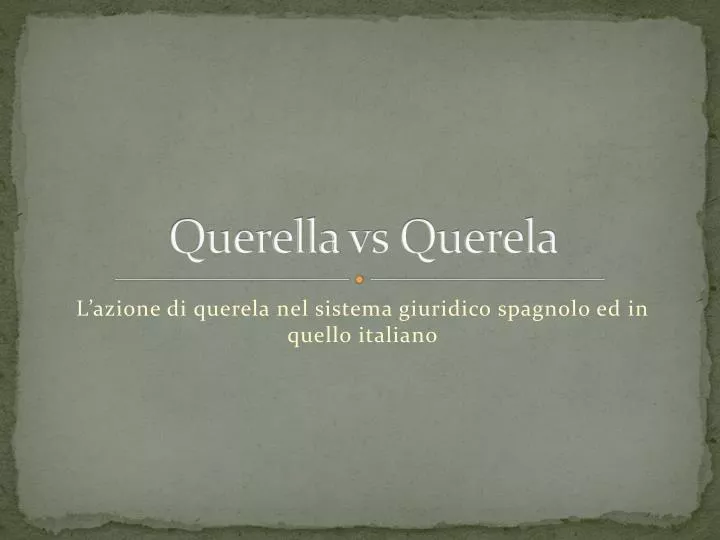 querella vs querela