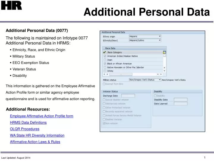 additional personal data