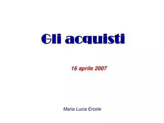 gli acquisti
