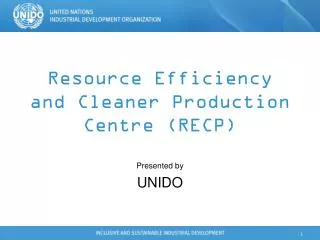 Resource Efficiency and Cleaner Production Centre (RECP)