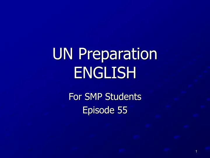 un preparation english