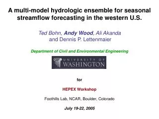 A multi-model hydrologic ensemble for seasonal streamflow forecasting in the western U.S.