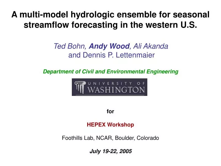 a multi model hydrologic ensemble for seasonal streamflow forecasting in the western u s