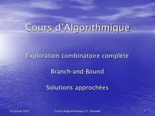 cours d algorithmique