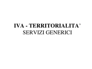 iva territorialita servizi generici